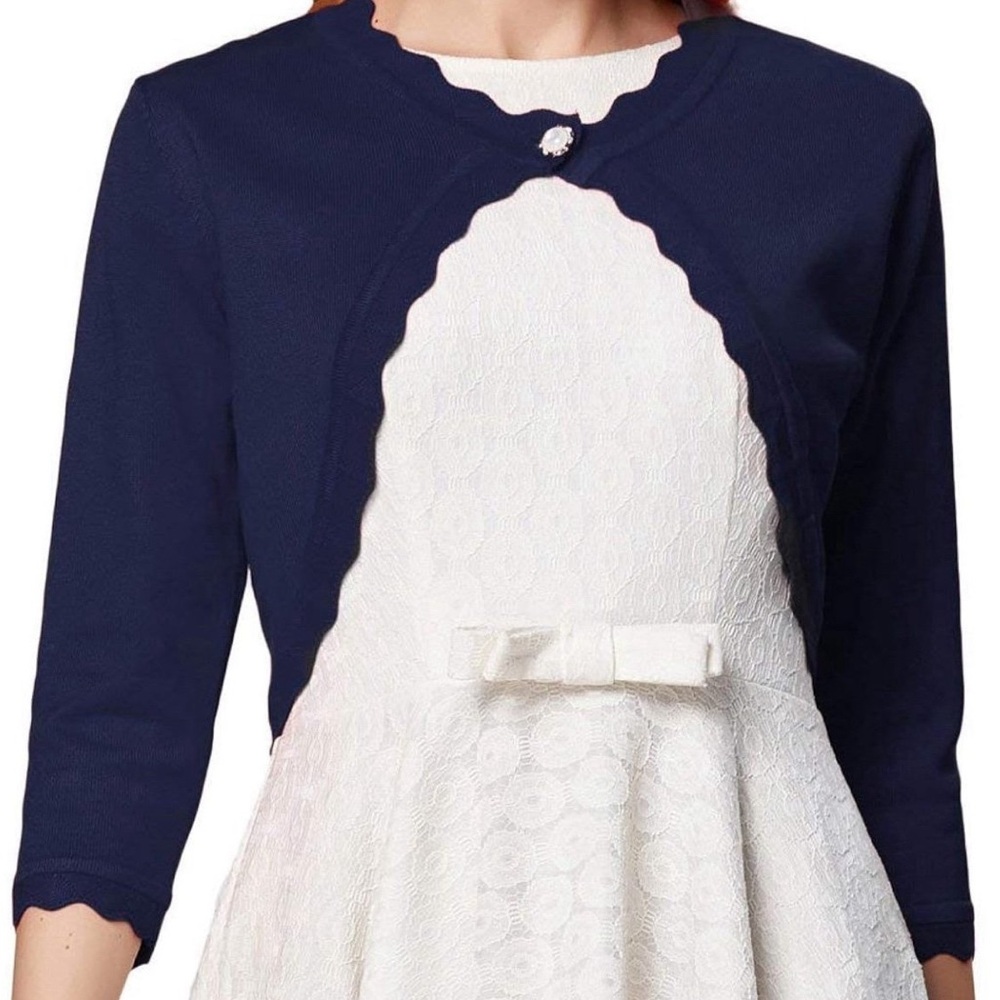 GRACE KARIN 3/4 Sleeve Open Front Shrug Knit  Cropped Bolero Cardigan - Large